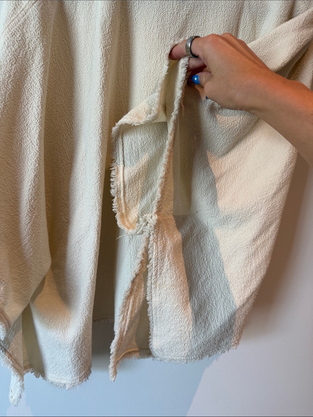 Zara Off-White pancho style collared Top - Picture 7 of 7